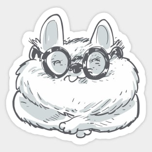 cute nerd cat cartoon Sticker